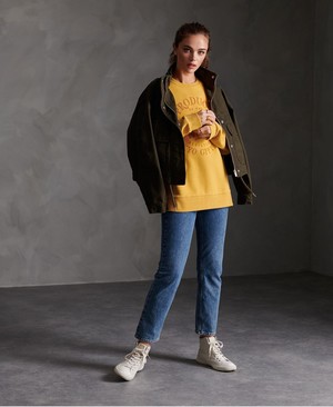 Superdry Workwear Crew Női Pulóver Arany | SDAUB7193